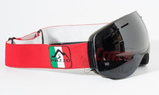 PAZZO Горнолыжная маска ITALIA Hooligan BLACK/BLACK/RED (22/23)