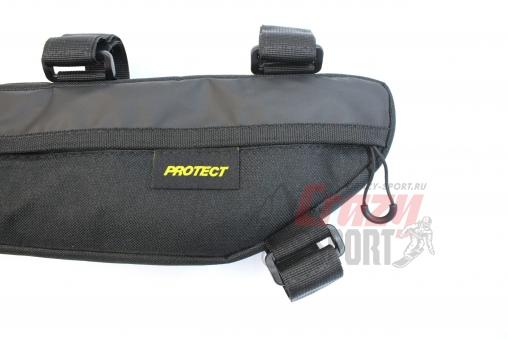 PROTECT Велосумка под раму S, серия Bikepacking, р-р 38х9х5 см, цвет черный (555-698)