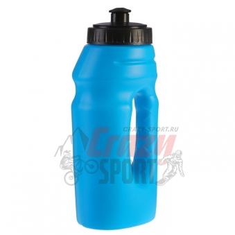 Бутылка для воды, 550 мл, велосипедная, с ручкой, пластик HDPE, синяя, 9.5х22 см