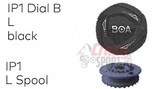 BOA Механизм крепления велообуви с BOA IP1 Dial B L black арт 2001483 & B1555