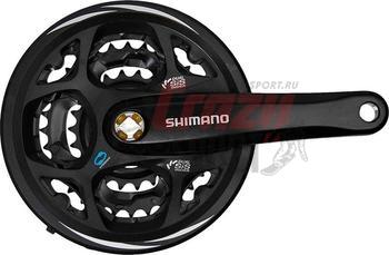 SHIMANO Система Shimano Altus, M311, 175мм, Кв, 48/38/28T, черная