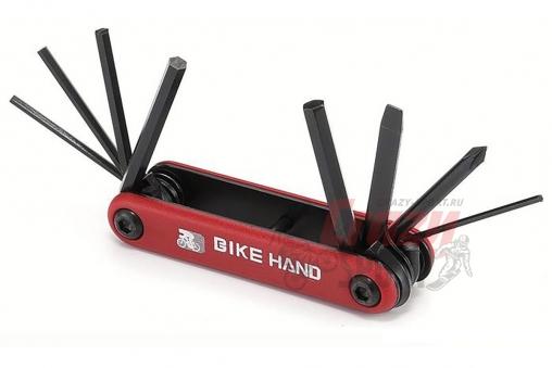 BIKEHAND Набор  унив. складн. шестигран. YC-270 2/2.5/3/4/5/6мм +/- отвертки (2015)