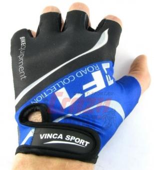 VINCA SPORT Перчатки велосипед. подрост.,VG 924 blue , цвет чёрный с синим, размер XXL