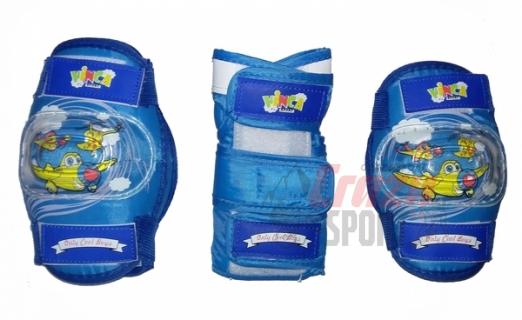 VINCA SPORT Комплект защиты детский VP 32 (наколенник, налокотник, наладонник), синий, размер M
