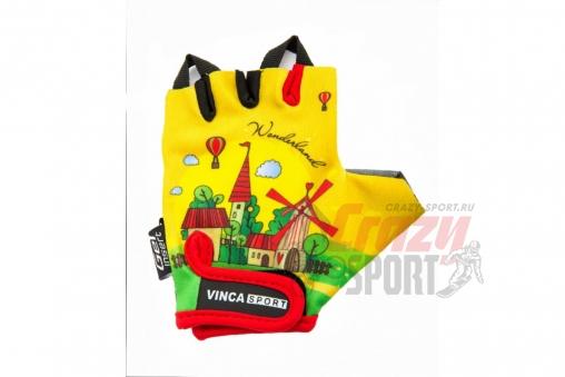 VINCA SPORT Перчатки велосипед. детские, VG 942 Travel, гелев. вставки, цвет жёлтый, размер 5XS