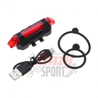 CRAZY Фонарь велосипедный задний BG-918 USB перезаряжаемый