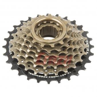 VENTURA Кассета трещ. 7ск. 5-700139 FREEWHEEL 7х14-28 черно-коричневая, HG-копия SHIMANO-совместимая