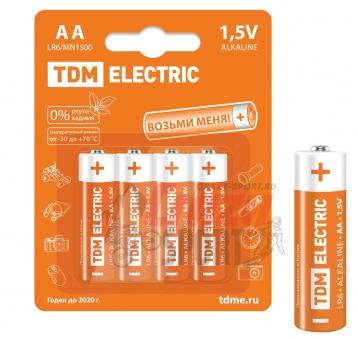 TDM Батарейка Alkaline стандарта AA BP-4 1.5V AA LR06 1 шт.