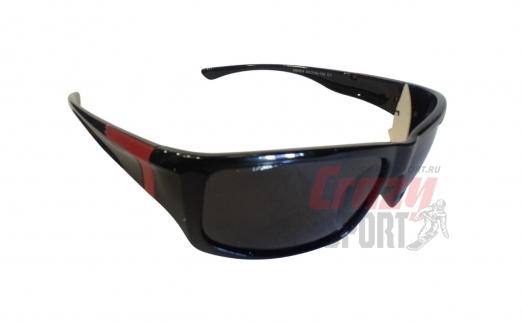 MATSUDA Очки спортивные, линзы черные, поликарбонат, черный-красный V3(Polarized)