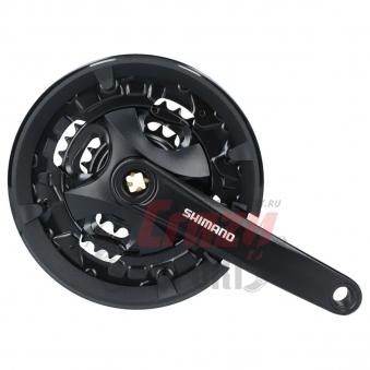 SHIMANO Система Altus, MT101, 175мм,36/22T, под квадрат, с защит, с болтами, цв. черн, для 9ск.