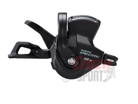 SHIMANO Шифтер Deore, M6100-R, прав, 12ск, на хомут, c индикатором, тр. 2050мм с SP41 1880мм