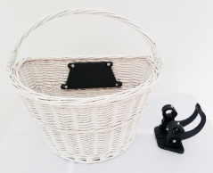 VINCA SPORT Корзинка WG 20 плетёная быстросъемная, подходит к диаметру руля 22-25.4мм, цвет белый.