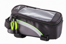 VINCA SPORT Сумка на раму увел.FB07L(отделение телефон)195*100*100мм,зелёный кант