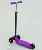 Самокат 00-170074-1 алюм/пласт. детский регул. руль, со свет. колес.120 и 80мм ABEC-7 до 60кг фиолет