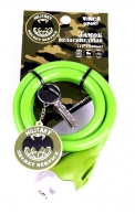 VINCA SPORT Замок велосипедный детский c брелоком 12*1200мм, зеленый тросик инд. уп. VS 561 Military