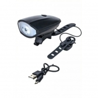 CRAZY Передний велосипедный фонарь BG-7588 с сигналом USB-заряд.кабель, черный