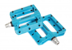 HORST Педали нейлон. H601 широкие, ось Cr-Mo с 1 герм. промподш. смен. шип. 105*98*16мм,синий