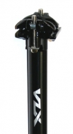 VLX Штырь подседельный VLX-SP02 алюм, Ø30,9х400мм, 2 болта, вылет 0 мм, чёрный. VLX лого. (2017)