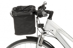 M-WAVE Сумка на руль склад. алюм. каркас V=20л б/съемн. с ручками+защита от дождя черная