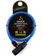 VINCA SPORT Замок велосипедный VS 101.101  8*650мм, синий тросик