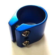 Хомут для ТРЮКОВОГО самоката, с 3-мя болтами, диаметр 35мм, высота 34мм синий