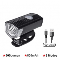 CRAZY Передний велосипедный фонарь BG-2255 Li-Pol АКБ USB-заряд.кабель, черный