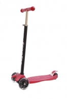 Самокат 00-170076-1 алюм./пласт.детский регул. руль, со свет. колес.120 и 80мм ABEC-7 до 60кг красн