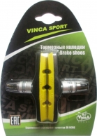 VINCA SPORT Тормоз. колодки VB 970, изготовлено по стандарту EN14766/SGS/REACH, чёрн. с жёлт.(2019)