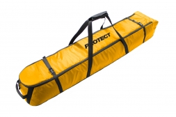 PROTECT Чехол на колесах универсальный горные лыжи или сноуборды 156х30х20 см цвет-желтый (999-076)