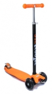 Самокат 00-170073-1 алюм./пласт. детский регул. руль, со свет. колес.120 и 80мм ABEC-7 до 60кг оранж