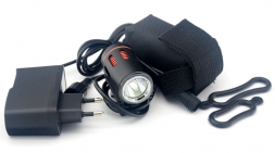 CRAZY Фара передняя из 1 шт XM-L2 T6 1200Lm на руль, яркая, аккум. 6,4 Ач заряд 8.4v, красный