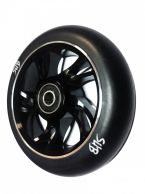 Колесо для ТРЮКОВОГО самоката, фрезер. алюм. с подшип. ABEC9 100мм SUB анодир.NEW черное