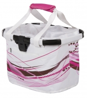 M-WAVE Сумка на руль склад. алюм. каркас V=20л б/съемн. с ручками+защ от дождя бело-розовая