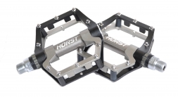 HORST Педали алюм. H18 ось Cr-Mo с 1 гер.промподш. смен. шип, двухкомп.385 г черно-серые