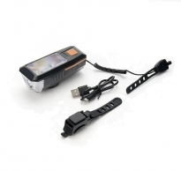 CRAZY Передний велосипедный фонарь BG-LY-17 с солнечной бат. с сигналом USB-заряд.кабель, черный