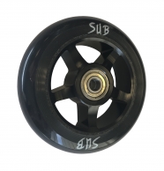Колесо для ТРЮКОВОГО самоката, фрезер. алюм. ABEC9 100мм SUB анодир. черное, арт  00-180100