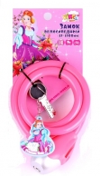 VINCA SPORT Замок велосипедный детский c брелоком 12*1200мм, розовый тросик инд. уп. VS 561 Princes