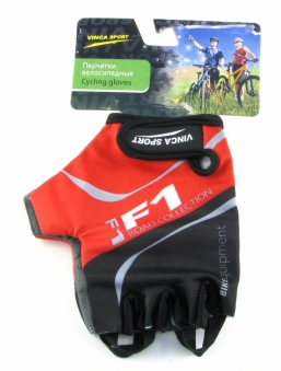 VINCA SPORT Перчатки велосипед. подрост.,VG 924 red , цвет чёрный с красным, размер M