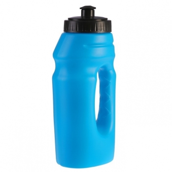 Бутылка для воды, 550 мл, велосипедная, с ручкой, пластик HDPE, синяя, 9.5х22 см