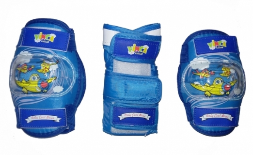 VINCA SPORT Комплект защиты детский VP 32 (наколенник, налокотник, наладонник), синий, размер M