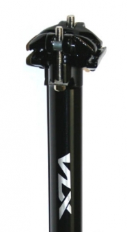 VLX Штырь подседельный VLX-SP02 алюм, Ø30,9х400мм, 2 болта, вылет 0 мм, чёрный. VLX лого. (2017)
