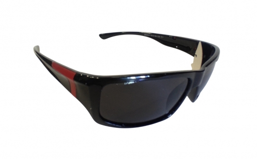 MATSUDA Очки спортивные, линзы черные, поликарбонат, черный-красный V3(Polarized)