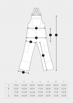 TERROR SNOW Штаны с подтяжками FOR RIDE Белый (Размер L)
